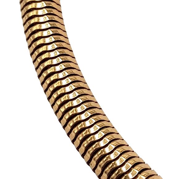 Vintage Monet Round Gold Plated Snake Chain Choker Necklace 16 1/2 " - Picture 6 of 12